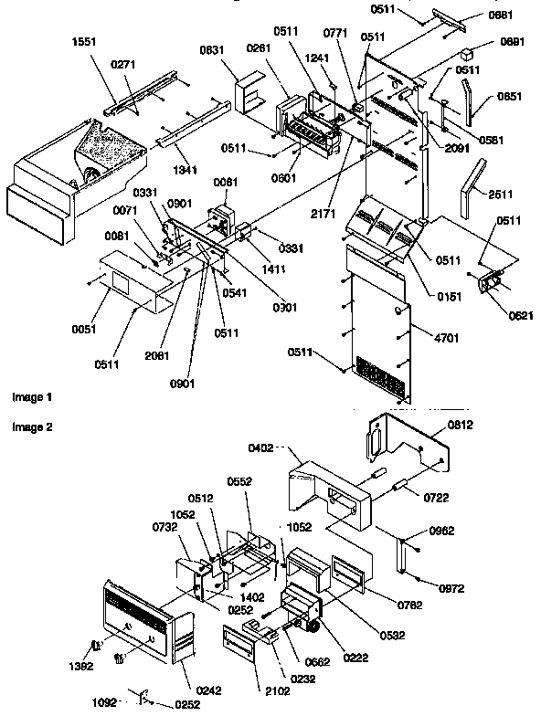 Kenmore 59657547790 ice maker/control assembly diagram