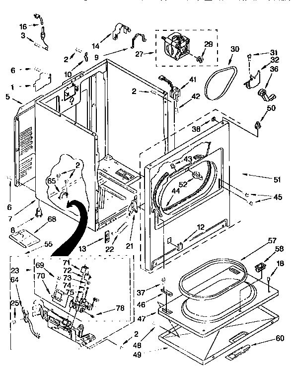 Kenmore 11076702693 cabinet diagram