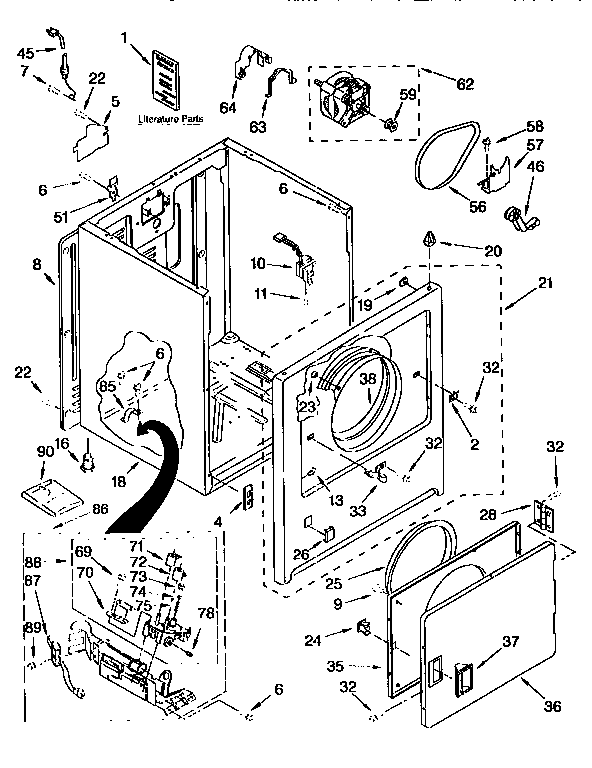 Kenmore 11076611693 cabinet diagram