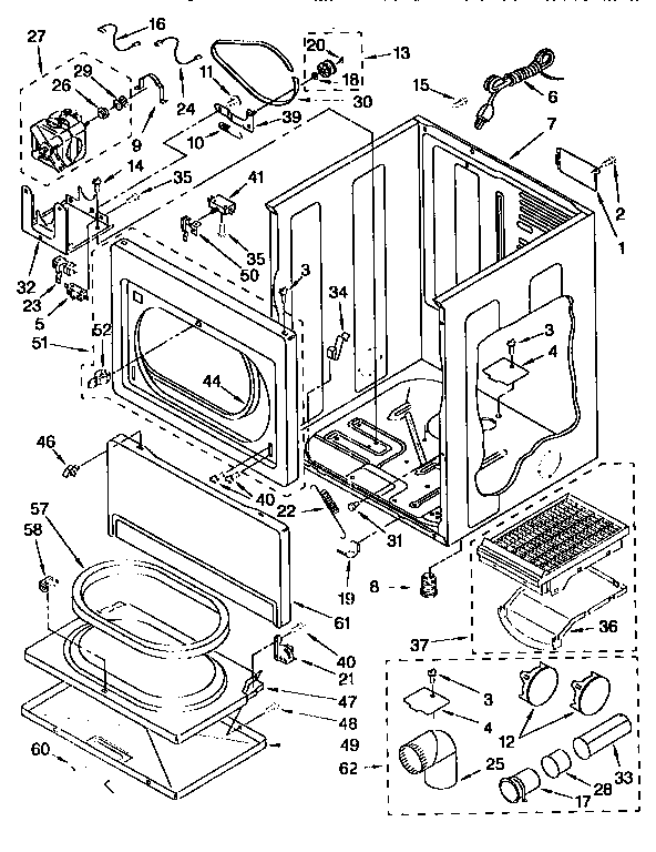 Kenmore 11076912692 cabinet diagram
