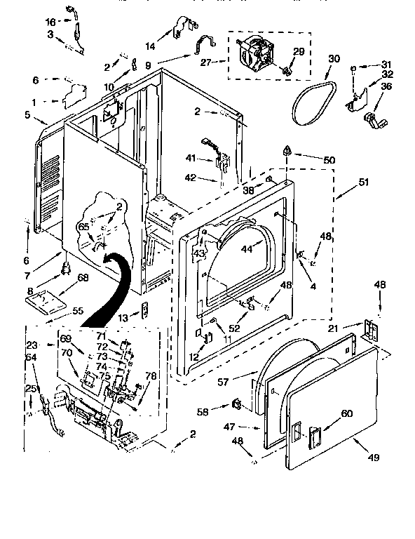 Kenmore 11076712693 cabinet diagram