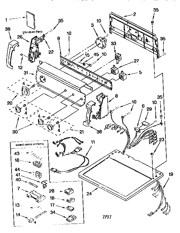 Kenmore 11076902692 top and console diagram