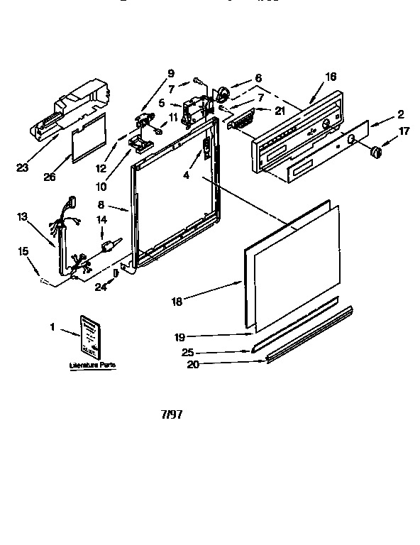 Kenmore 66517425790 frame and console diagram