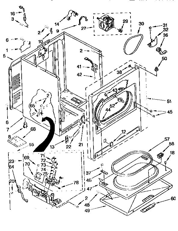 Kenmore 11076814693 cabinet diagram