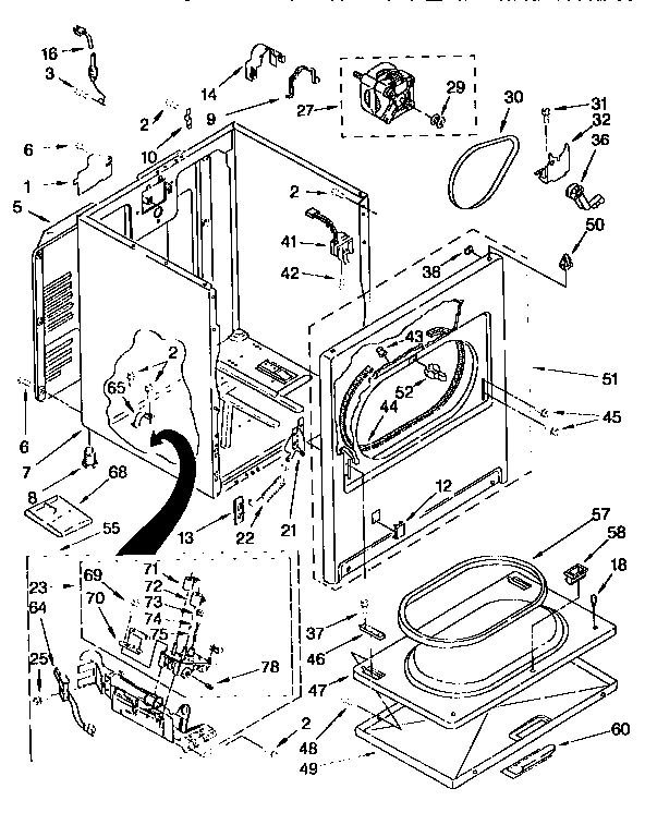 Kenmore 11076801693 cabinet diagram