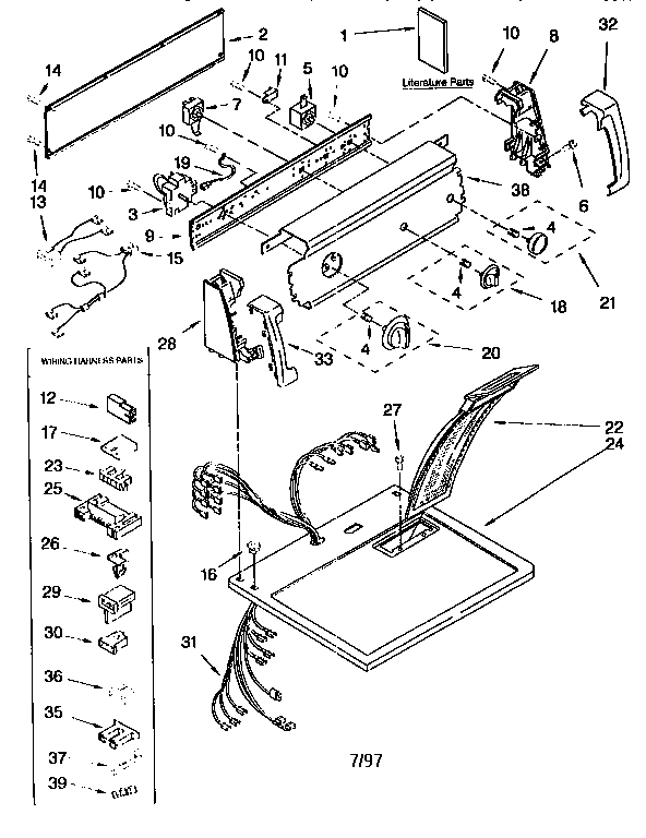 Kenmore 11077732792 top and console diagram