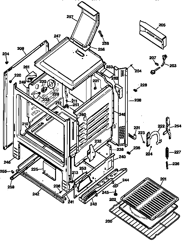 GE JGBS23GEV7WH body parts diagram