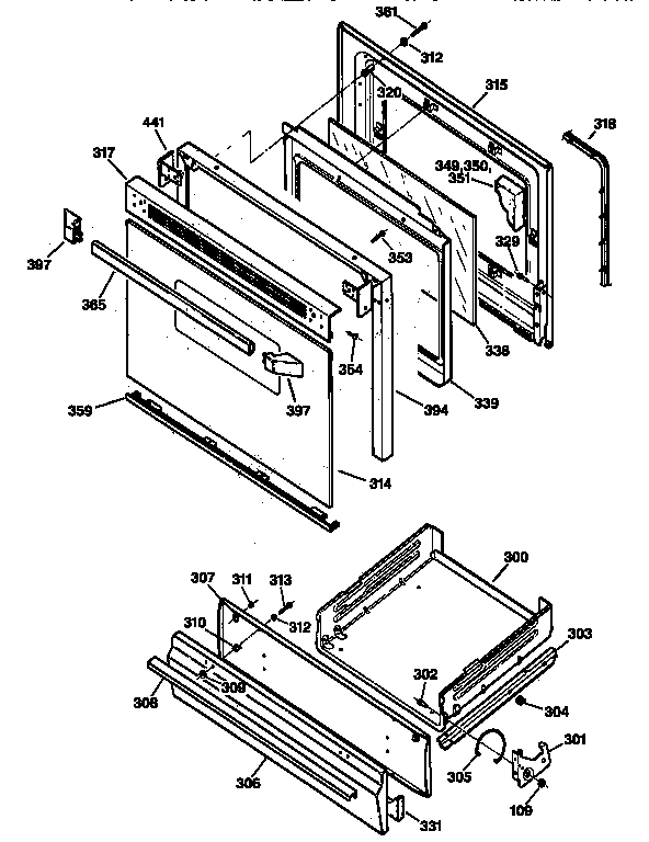 GE JGBS23GEV7WH door & drawer parts diagram
