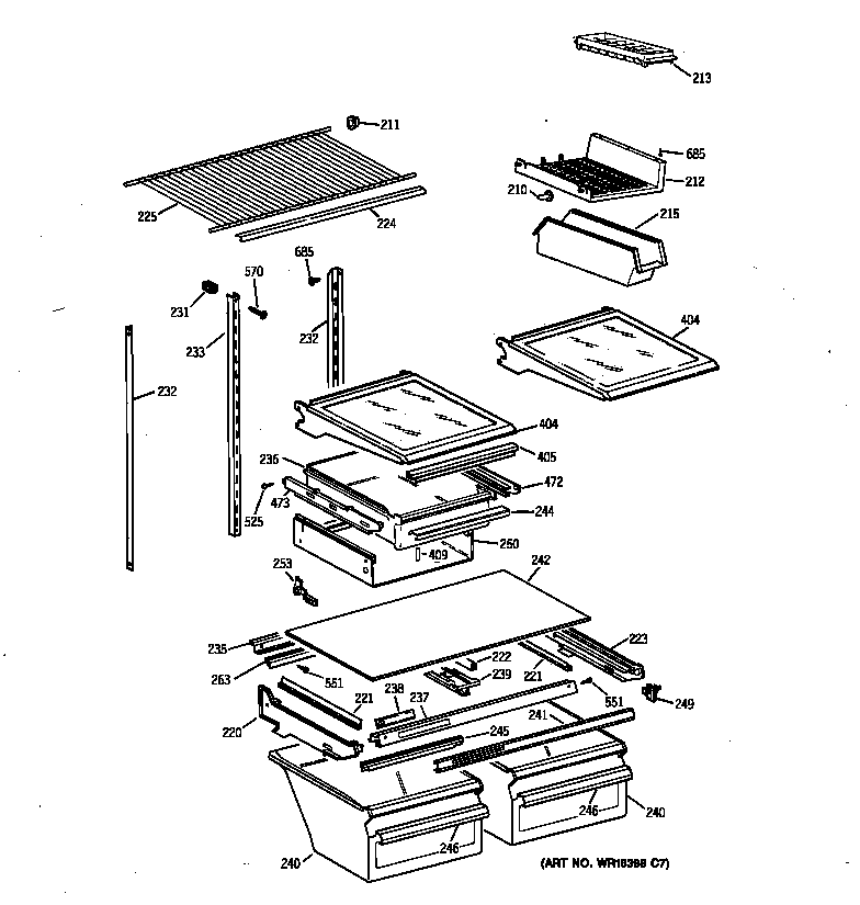 GE TBX22QAHERWW shelf parts diagram