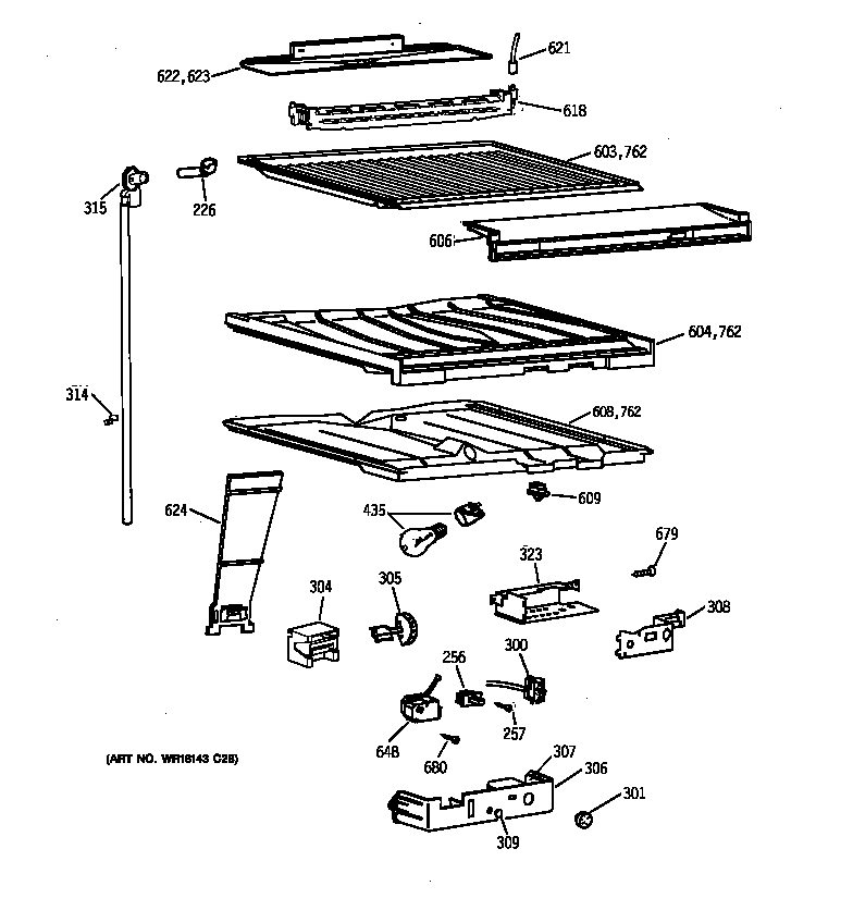 GE TBX22QAHERWW compartment separator parts diagram