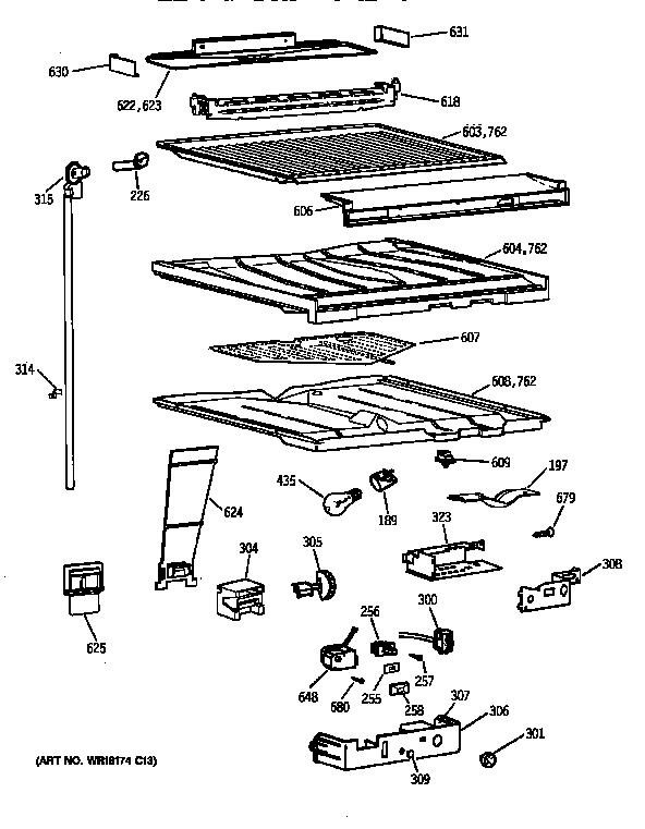 GE TBG21DAXKRWW compartment separator parts diagram