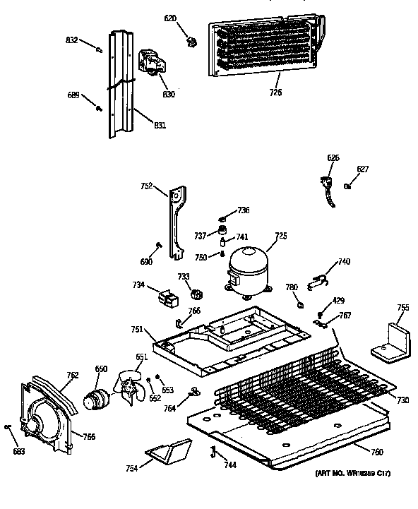 GE TBG21DAXKRWW unit parts diagram