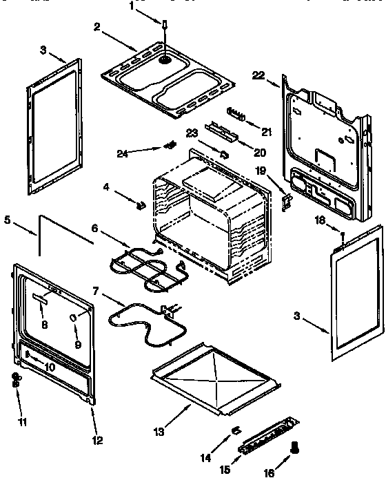 Whirlpool RF3020XEN1 chassis diagram