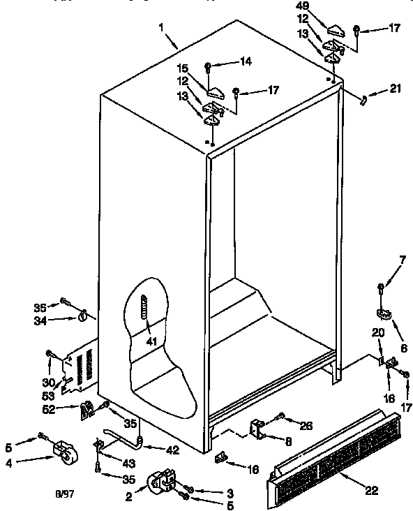 Whirlpool ED20TKXDN03 cabinet diagram