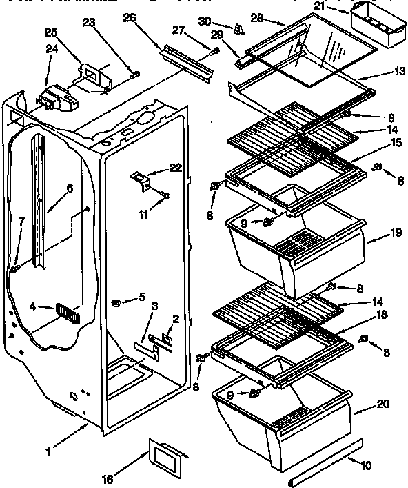 Whirlpool ED20TKXDN03 refrigerator diagram