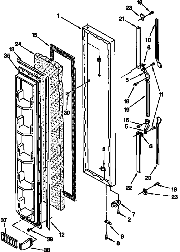 Whirlpool ED20TKXDN03 freezer door diagram