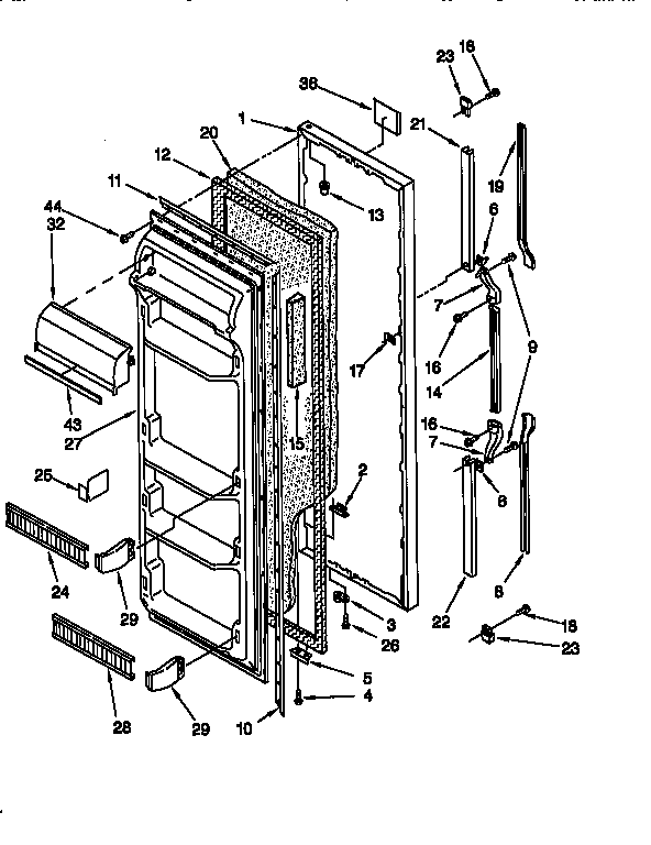 Whirlpool ED20TKXDN03 refrigerator door diagram