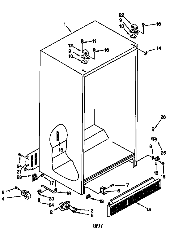 Whirlpool ED22TQXEW01 cabinet diagram