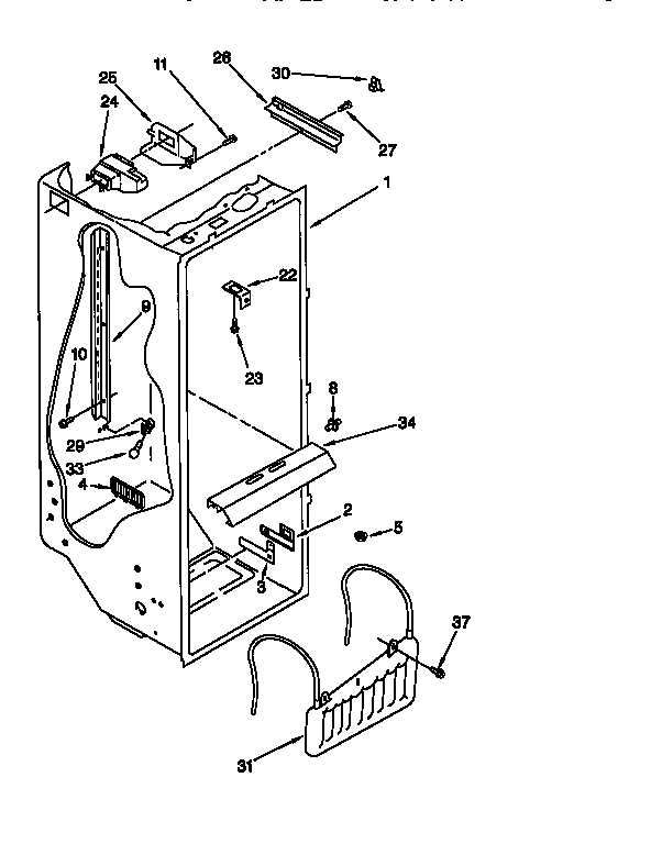 Whirlpool ED22TQXEW01 refrigerator liner diagram