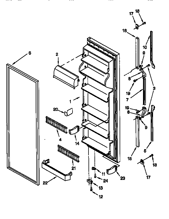 Whirlpool ED22TQXEW01 refrigerator door diagram