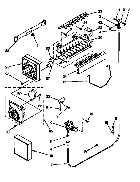 Whirlpool ED22TQXEW01 icemaker diagram