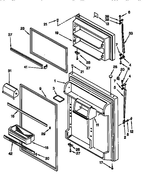Whirlpool ET19RKXFW01 door diagram