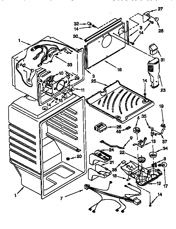 Whirlpool ET19RKXFW01 liner diagram