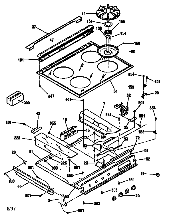 Kenmore 91136755794 maintop diagram