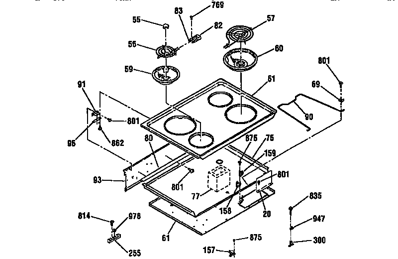 Kenmore 91145461791 maintop diagram