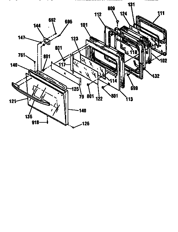 Kenmore 91148065791 door section diagram