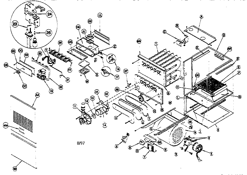 ICP NTG9050FFA2 unit parts diagram