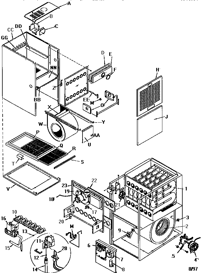 ICP GNJ100M20C2 unit parts diagram
