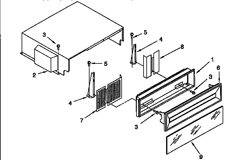 KitchenAid KSSP48QFW05 top grille and unit cover diagram