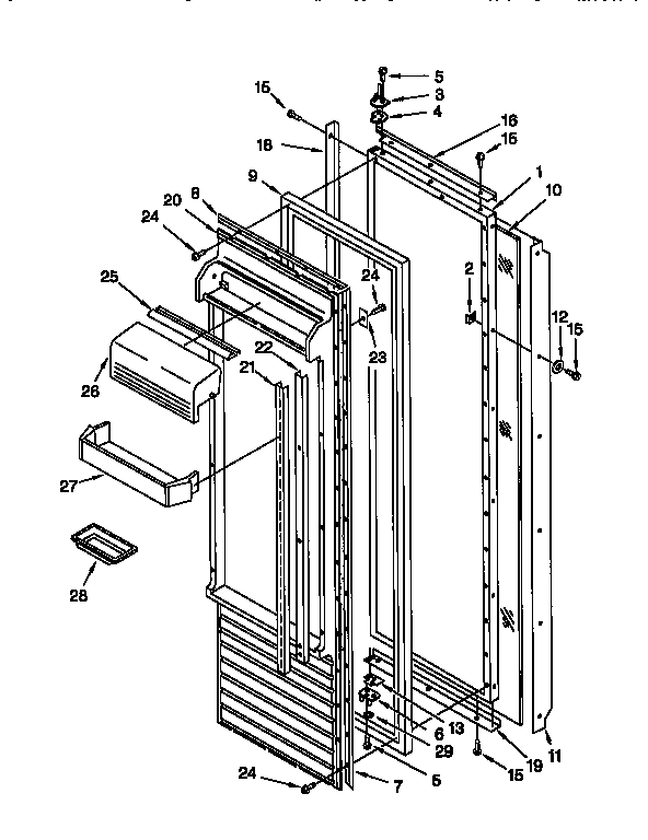 KitchenAid KSSP48QFW05 refrigerator door diagram