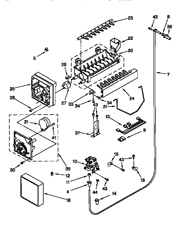 KitchenAid KSSP48QFW05 icemaker diagram
