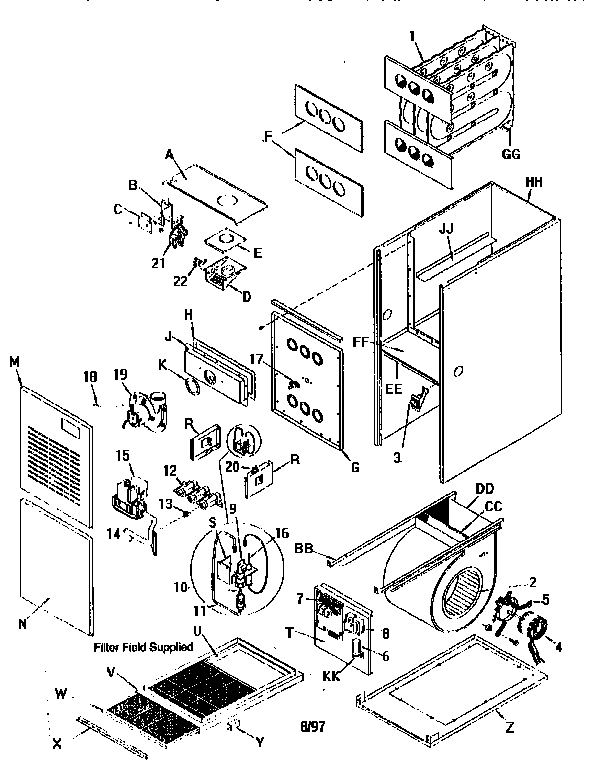 Arcoaire GUJ075N12C2 unit parts diagram