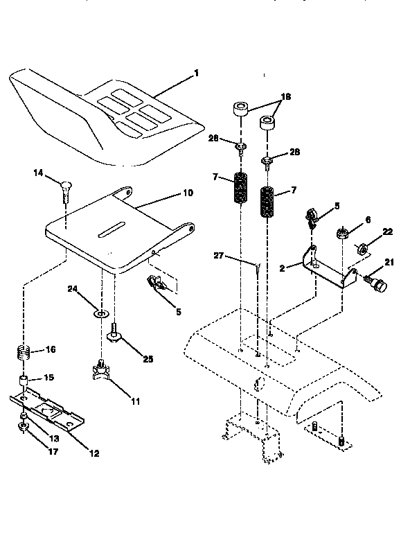 Craftsman 917259592 seat assembly diagram