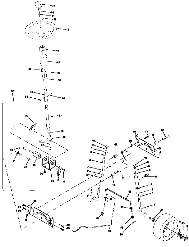 Craftsman 917259544 steering assembly diagram