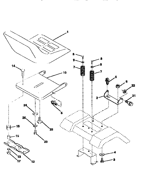 Craftsman 917259544 seat assembly diagram