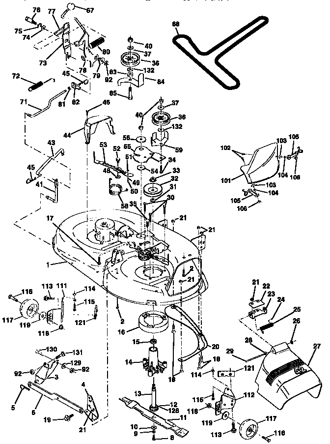 Craftsman 917259161 mower deck diagram