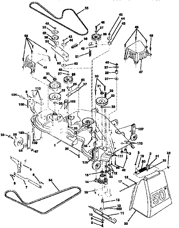 Craftsman 917259001 mower deck diagram