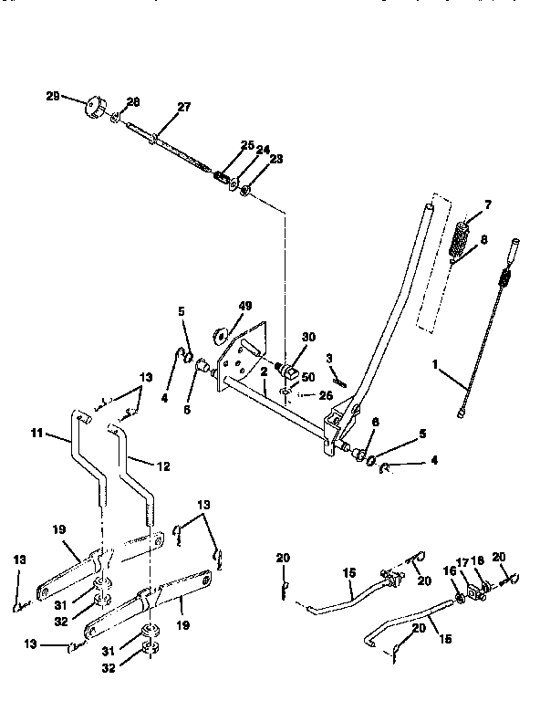 Craftsman 917258673 mower lift diagram