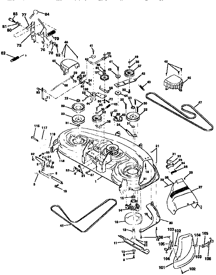 Craftsman 917258673 mower deck diagram