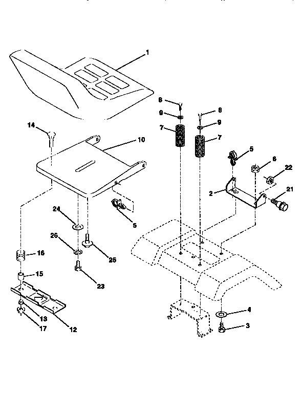 Craftsman 917258673 seat assembly diagram