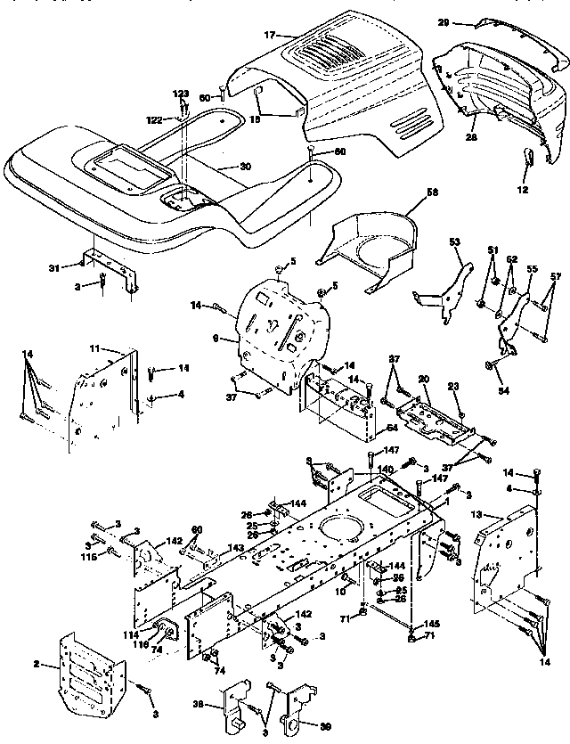 Craftsman 917258663 chassis and enclosures diagram