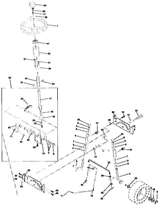 Craftsman 917258663 steering assembly diagram