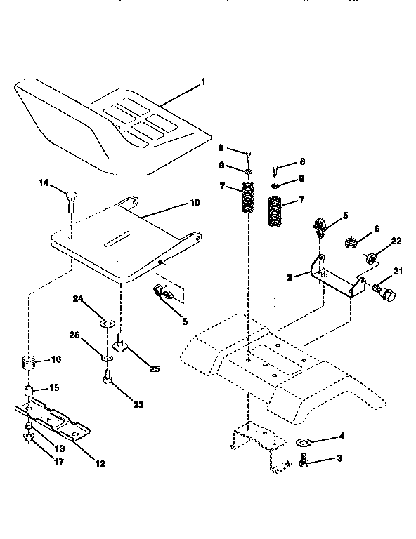 Craftsman 917258663 seat assembly diagram