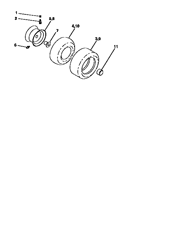Craftsman 917258663 wheels and tires diagram