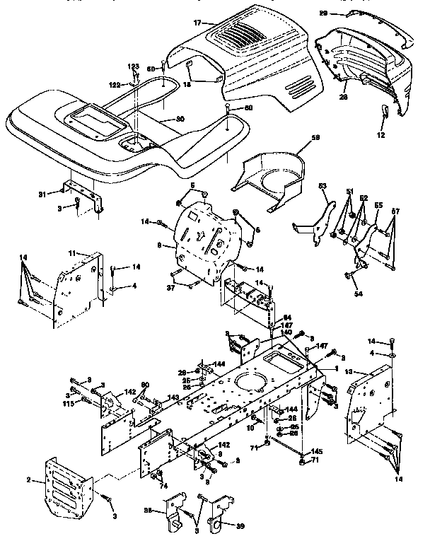 Craftsman 917258557 chassis and enclosures diagram