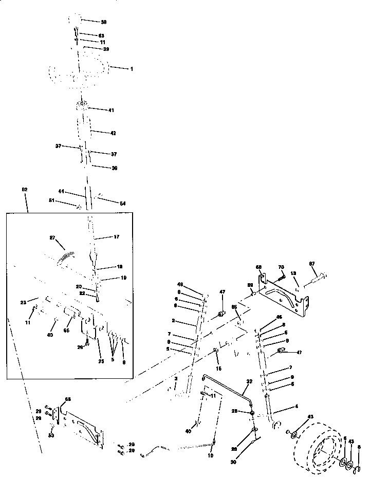 Craftsman 917258557 steering assembly diagram